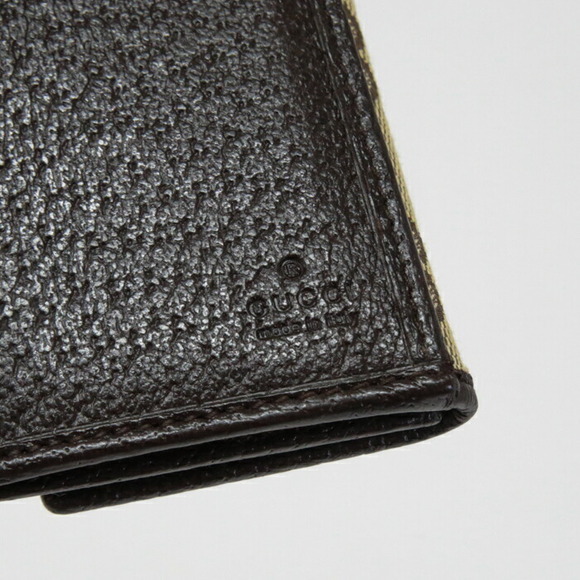 Gucci Double hook Long Wallet GG Canvas Calfskin Leather Flap Brown Beige - Picture 8 of 11
